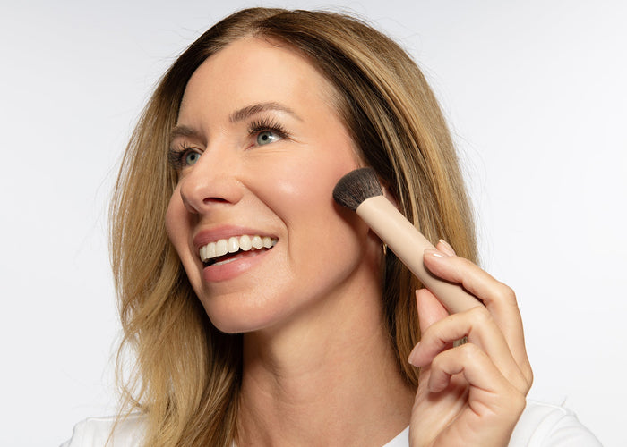 Woman Applying No Makeup Makeup Foundation with the Perfect Foundation Brush
