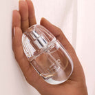 No Makeup Makeup No Fragrance Fragrance Bottle in Woman's Hand