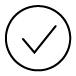 Small icon of a checkmark inside a circle
