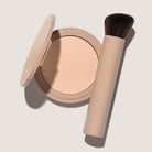 FlexShade Foundation by No Makeup Makeup compact in porcelain and brush, and Oprah Daily seal